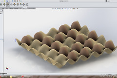 用SolidWorks螺旋线、线性阵列建模的鸡蛋托盘
