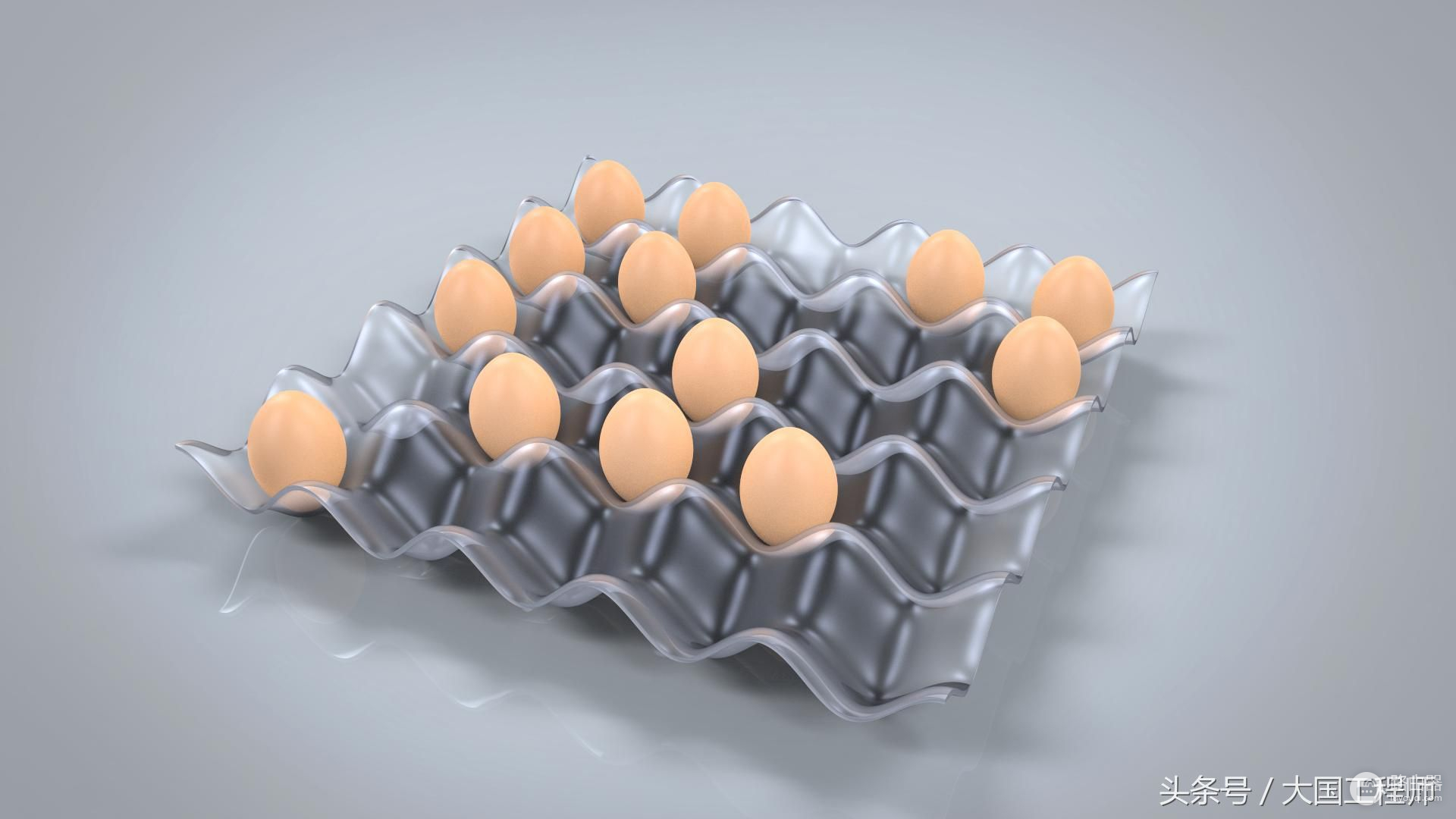 用SolidWorks螺旋线、线性阵列建模的鸡蛋托盘