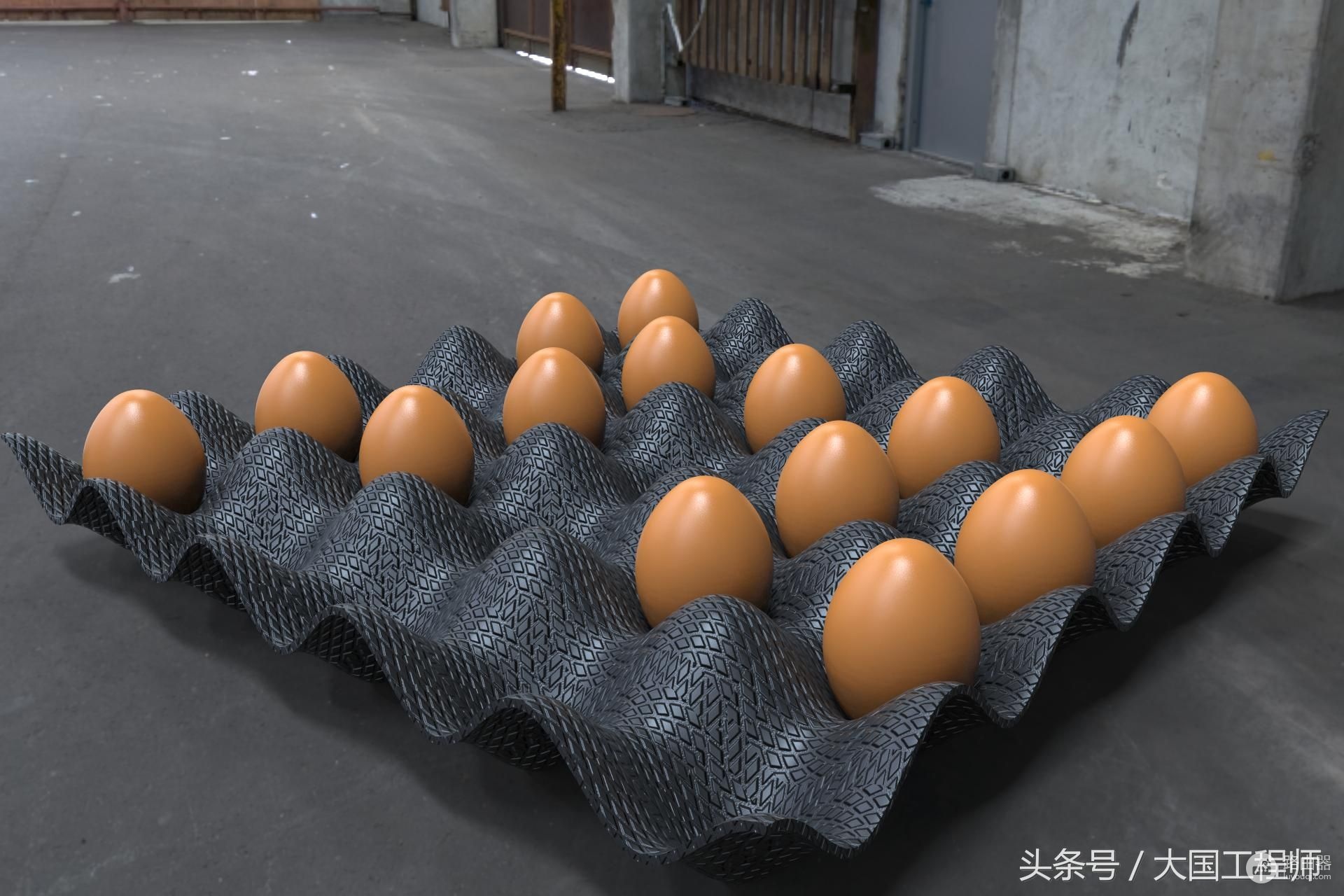 用SolidWorks螺旋线、线性阵列建模的鸡蛋托盘