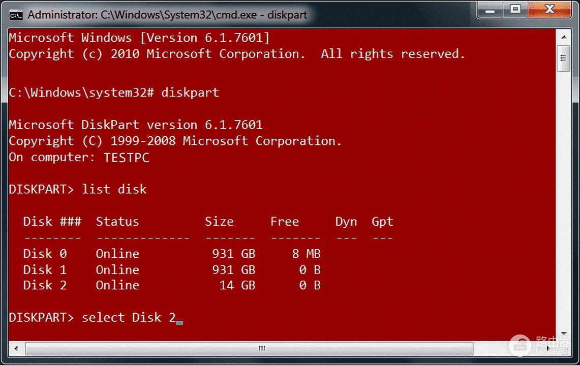 硬盘无法使用，用DiskPart进行分区和格式化，非常简单