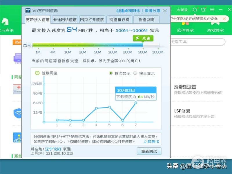 实测光纤200M入户450M老路由器表现