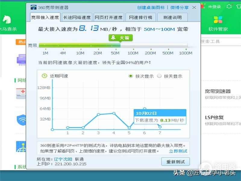实测光纤200M入户450M老路由器表现