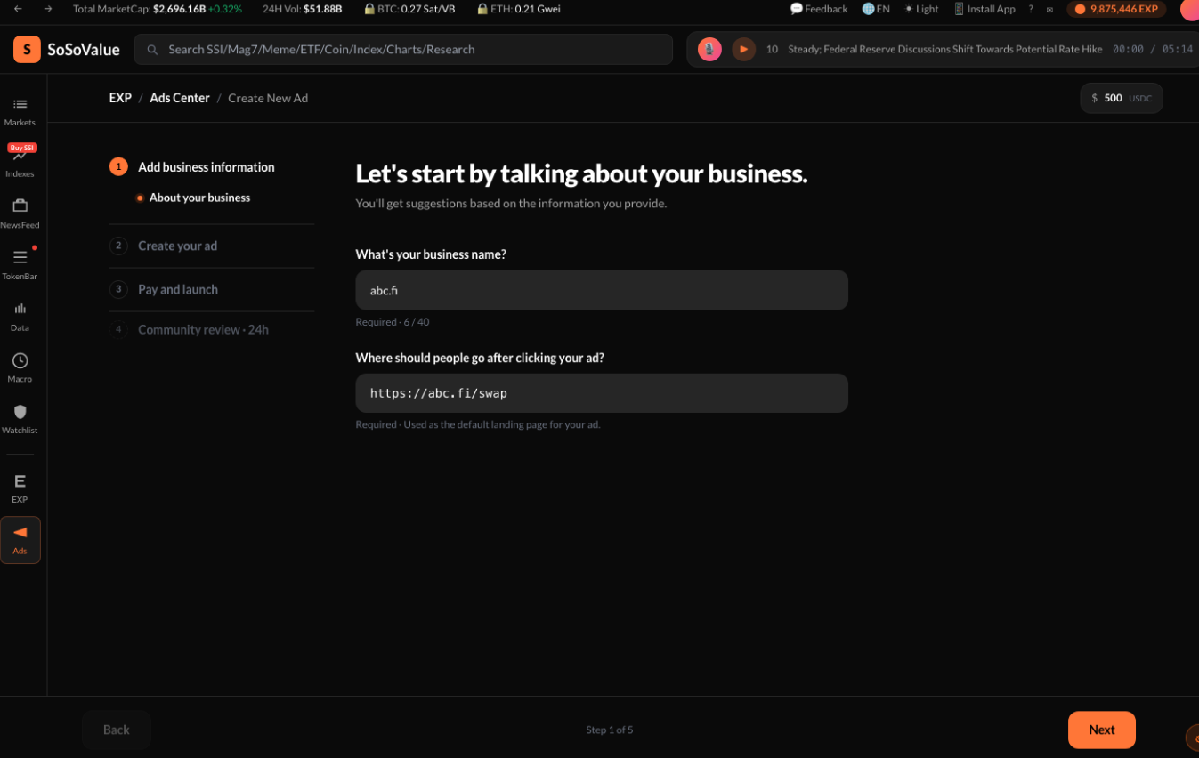 SoSoValue EXP Ads是什么?web3项目广告投放保姆级指南