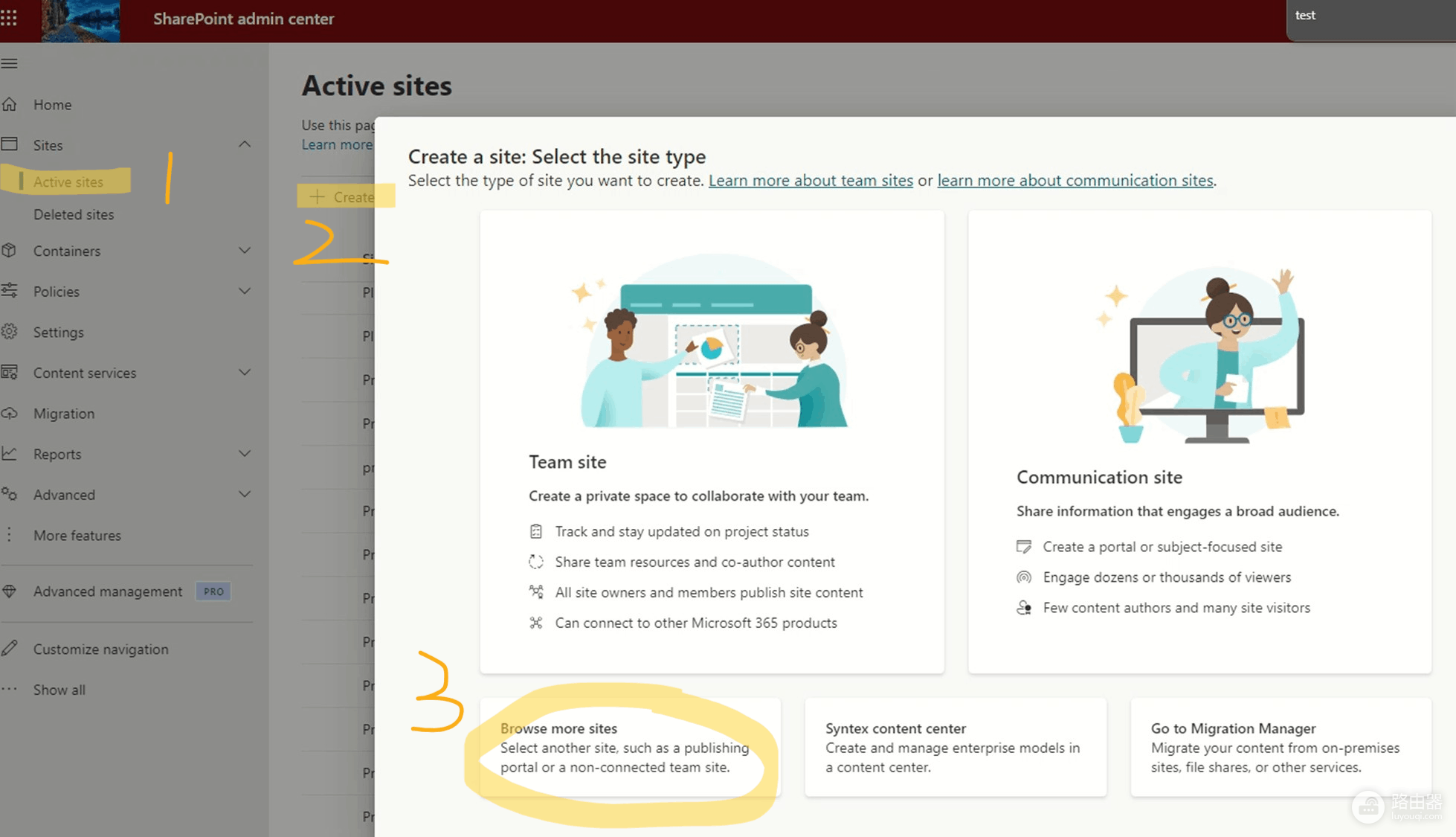 如何创建SharePoint无Microsoft 365组的小组网站?