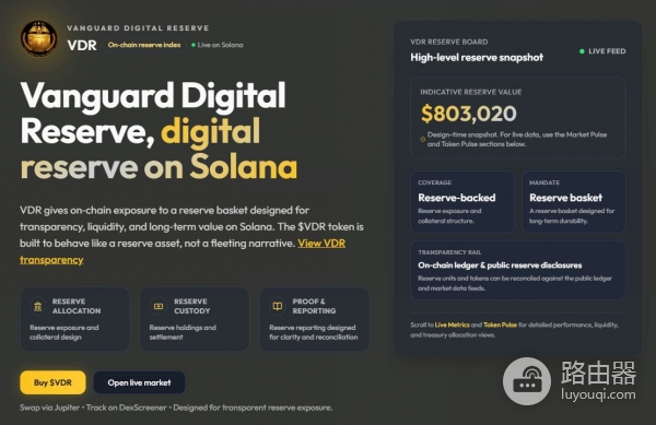 VDR Coin是什么？？Solana上的数字储备新星