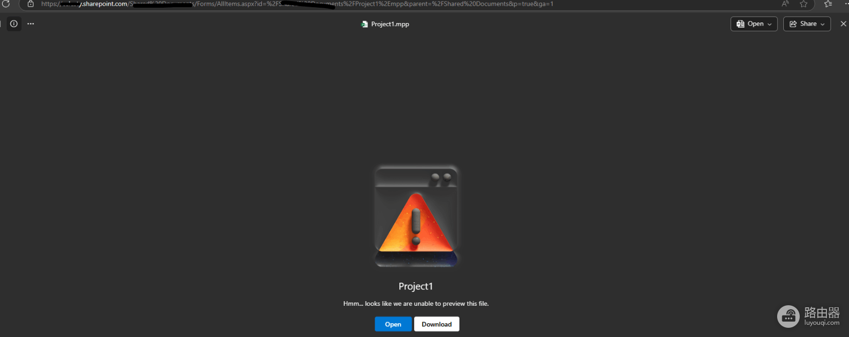 sharepoint分享mpp链接显示空白怎么办?project文件预览限制解决方法