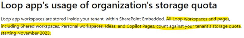 microsoft loop容量计算规则与管理教程