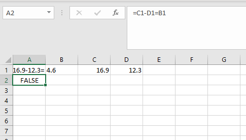 excel数值相减相等却显示FALSE怎么办？浮点数运算误差解决方法