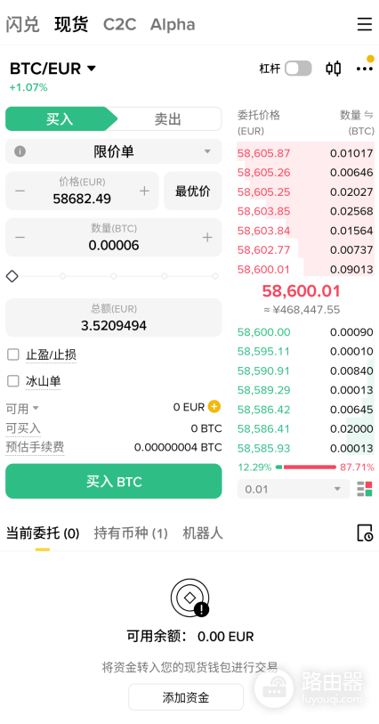 BTC欧元(BTC/EUR)是什么?安币中BTC与欧元直接兑换