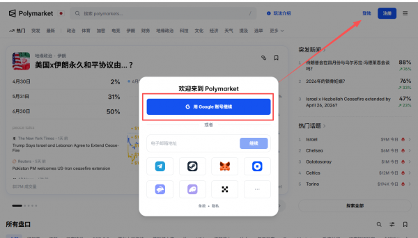 Polymarket怎么充值？Google一键登录，欧逸转USDC（Polygon）避坑指南