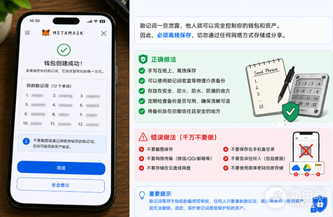 为什么不能截图保存助记词?相册备份安全吗