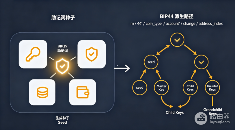 BIP39助记词和BIP44路径是什么意思?钱包导入怎么选