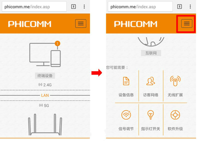 斐讯K2P无线路由器登录入口phicomm.me