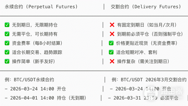 永续合约和交割合约到底有什么区别？一张图搞懂