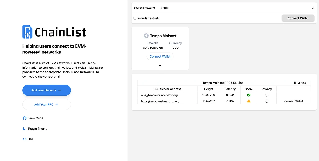 Tempo怎么添加到MetaMask？Tempo网络怎么接入钱包？