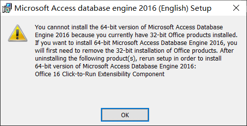 power bi无法连接access报错Microsoft.ACE.OLEDB.12.0未注册解决方法