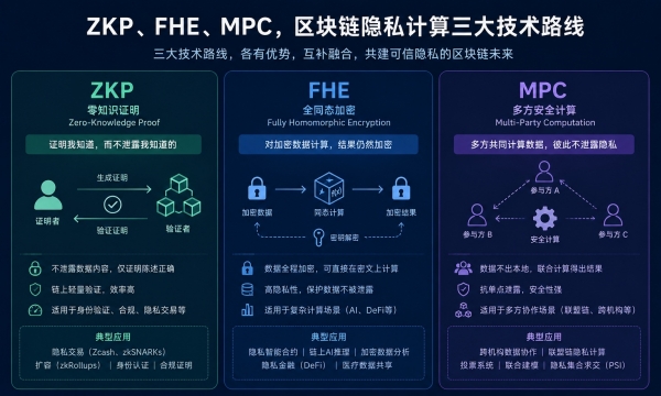 ZKP、FHE、MPC有什么区别?一文看懂区块链隐私计算三大技术路线