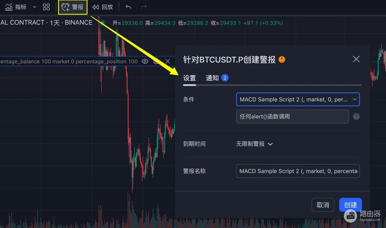 TradingView警报如何与okx交易平台信号策略联动？