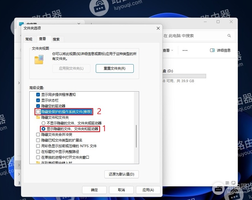 Win11系统中显示隐藏文件方法