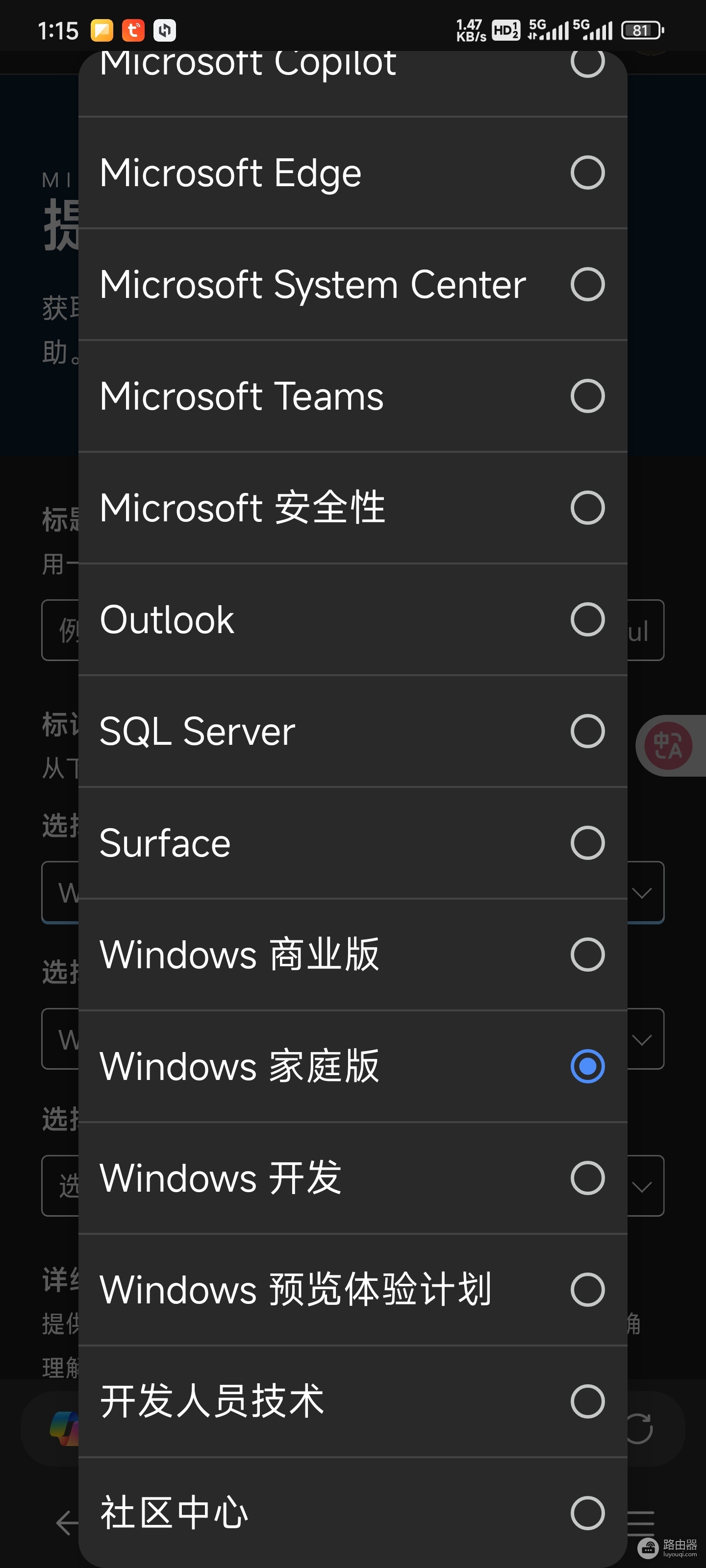 windows专业版如何选择提问分类？microsoft q&a标签选择教程