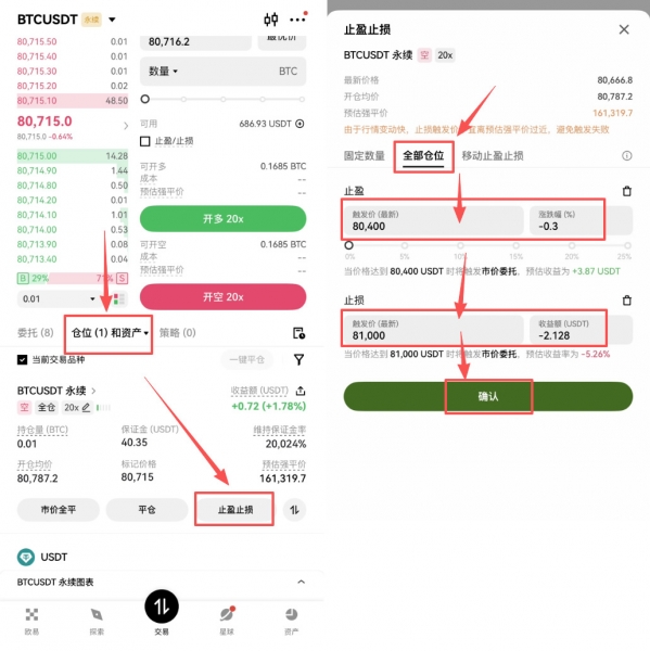 双向止盈止损单是什么?新手合约交易必备风控教程