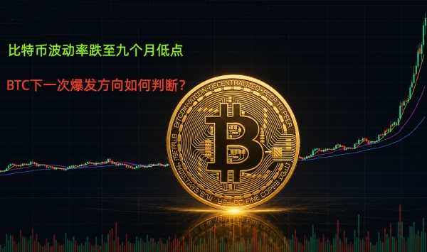 比特币波动率跌至九个月低点,BTC下一次爆发方向如何判断?