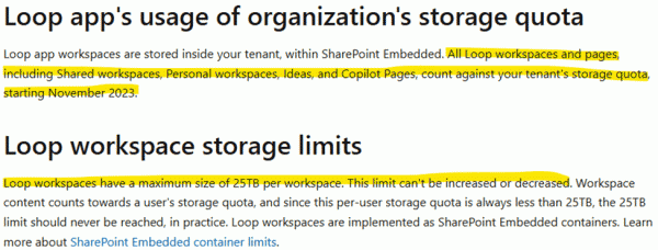 microsoft loop工作区容量限制是多少？25TB存储空间计算方法