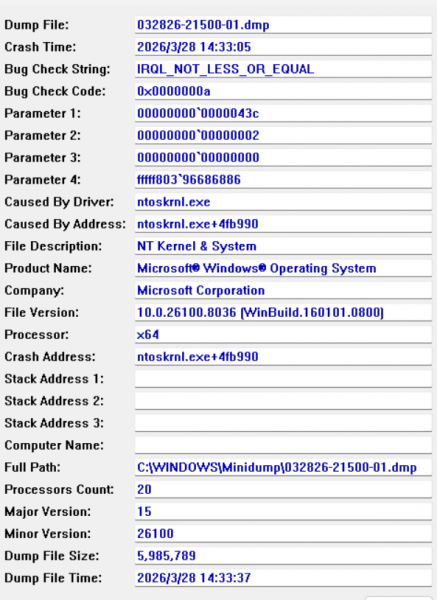 windows频繁蓝屏ntoskrnl.exe报错怎么办?系统内核故障修复方法