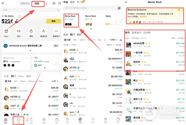 比安钱包的Meme Rush怎么玩？通过Meme Rush获取高潜力memecoin