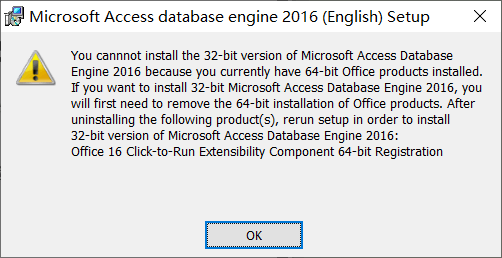 power bi无法连接access报错Microsoft.ACE.OLEDB.12.0未注册解决方法