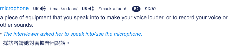 麦克风的英文是microphone还是mic