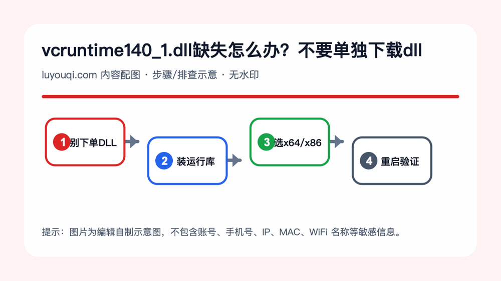 VCRUNTIME140_1.dll缺失修复：安装微软VC++运行库并检查程序文件