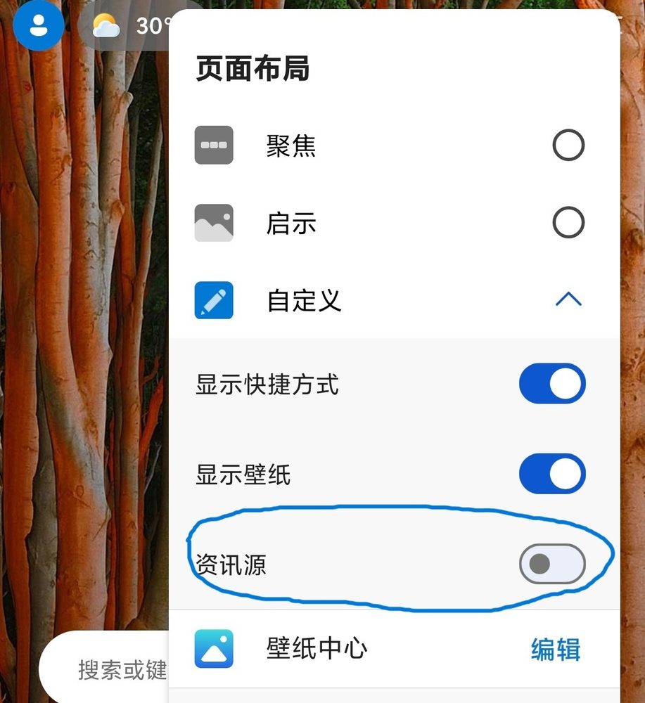 手机Edge关闭主页新闻和资讯源的设置方法