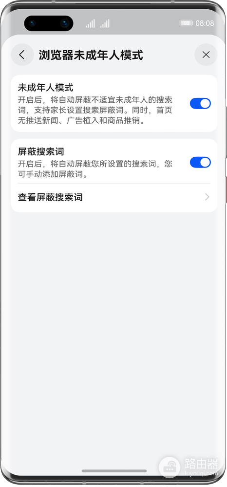 华为浏览器纯净模式怎么关闭,未成年人模式与系统增强防护设置