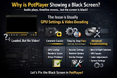 PotPlayer Direct3D 11黑屏怎么办？按顺序排查渲染器与硬解
